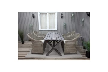 Utendørs møbelgruppe 150 cm bord & 4 Belize naturlig stoler Grå - Grå - Hagemøbler & utemiljø - Hagegruppe - Spisegrupper hage