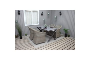 Utendørs møbelgruppe 150 cm bord & 4 Belize naturlig stoler Grå - Grå - Hagemøbler & utemiljø - Hagegruppe - Spisegrupper hage