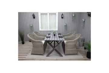 Utendørs møbelgruppe 150 cm bord & 4 Belize naturlig stoler Grå - Grå - Hagemøbler & utemiljø - Hagegruppe - Spisegrupper hage