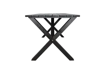 Utendørs møbelgruppe 150 cm bord & 4 Levanto grå stoler Svart - Svart - Hagemøbler & utemiljø - Hagegruppe - Spisegrupper hage