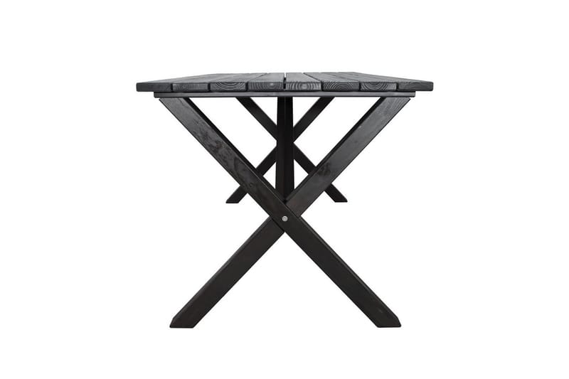 Utendørs møbelgruppe 150 cm bord & 4 Levanto grå stoler Svart - Svart - Hagemøbler & utemiljø - Hagegruppe - Spisegrupper hage