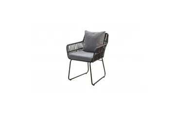Utendørs møbelgruppe 150 cm bord & 4 Levanto grå stoler Svart - Svart - Hagemøbler & utemiljø - Hagegruppe - Spisegrupper hage
