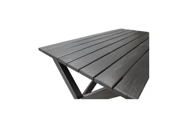 Utendørs møbelgruppe 150 cm bord & 4 Levanto grå stoler Svart - Svart - Hagemøbler & utemiljø - Hagegruppe - Spisegrupper hage