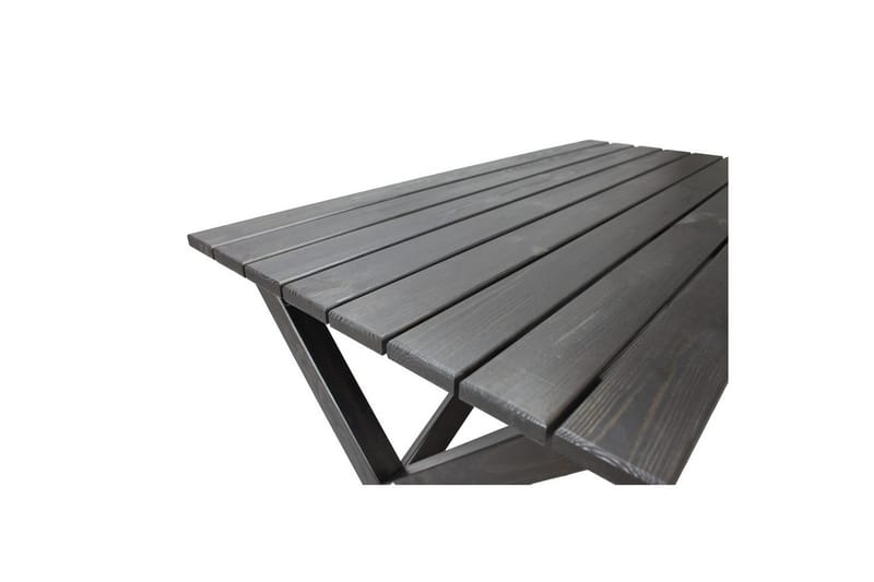 Utendørs møbelgruppe 150 cm bord & 4 Levanto grå stoler Svart - Svart - Hagemøbler & utemiljø - Hagegruppe - Spisegrupper hage