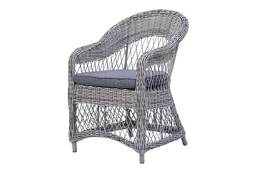 Utendørs møbelgruppe 150 cm bord & 4 Merida grå stoler Brun - Brun - Hagemøbler & utemiljø - Hagegruppe - Spisegrupper hage