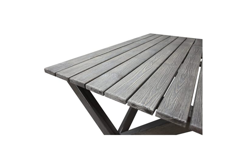 Utendørs møbelgruppe 150 cm bord & 4 Merida grå stoler Grå - Grå - Hagemøbler & utemiljø - Hagegruppe - Spisegrupper hage