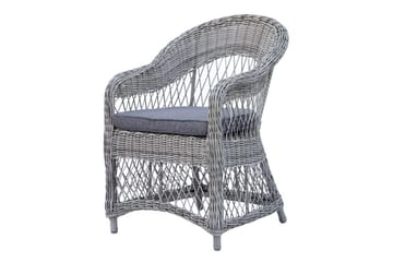 Utendørs møbelgruppe 150 cm bord & 4 Merida grå stoler Grå - Grå - Hagemøbler & utemiljø - Hagegruppe - Spisegrupper hage