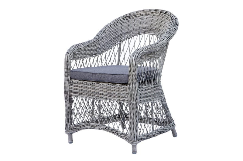 Utendørs møbelgruppe 150 cm bord & 4 Merida grå stoler Grå - Grå - Hagemøbler & utemiljø - Hagegruppe - Spisegrupper hage