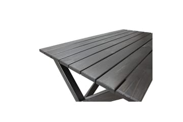 Utendørs møbelgruppe 150 cm bord & 4 Merida grå stoler Svart - Svart - Hagemøbler & utemiljø - Hagegruppe - Spisegrupper hage