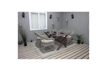 Utendørs møbelgruppe 150 cm bord & 4 Merida naturlig stoler Brun - Brun - Hagemøbler & utemiljø - Hagegruppe - Spisegrupper hage