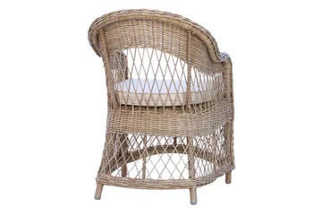 Utendørs møbelgruppe 150 cm bord & 4 Merida naturlig stoler Grå - Grå - Hagemøbler & utemiljø - Hagegruppe - Spisegrupper hage