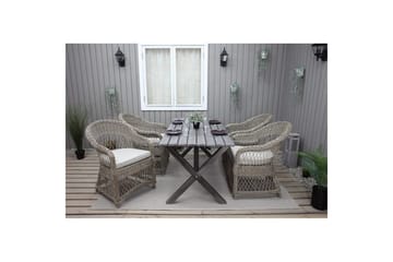 Utendørs møbelgruppe 150 cm bord & 4 Merida naturlig stoler Grå - Grå - Hagemøbler & utemiljø - Hagegruppe - Spisegrupper hage