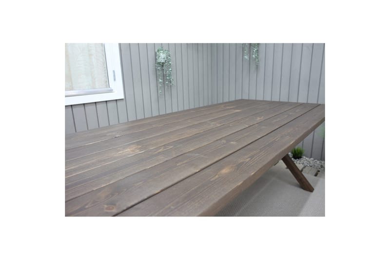 Utendørs møbelgruppe 190 cm Bord & 6 Belize grå stoler Brun - Brun - Hagemøbler & utemiljø - Hagegruppe - Spisegrupper hage
