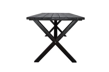 Utendørs møbelgruppe 190 cm Bord & 6 Belize grå stoler Svart - Svart - Hagemøbler & utemiljø - Hagegruppe - Spisegrupper hage