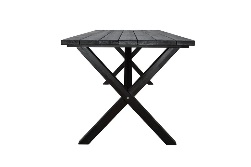 Utendørs møbelgruppe 190 cm Bord & 6 Belize grå stoler Svart - Svart - Hagemøbler & utemiljø - Hagegruppe - Spisegrupper hage