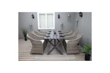 Utendørs møbelgruppe 190 cm Bord & 6 Belize naturlige stoler Grå - Grå - Hagemøbler & utemiljø - Hagegruppe - Spisegrupper hage