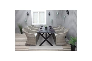 Utendørs møbelgruppe 190 cm Bord & 6 Belize naturlige stoler Svart - Svart - Hagemøbler & utemiljø - Hagegruppe - Spisegrupper hage