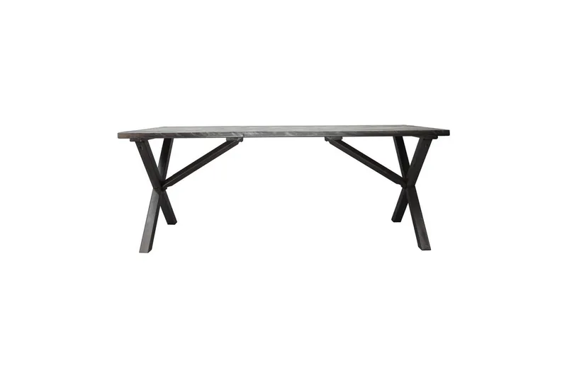 Utendørs møbelgruppe 190 cm Bord & 6 Levanto grå stoler Grå - Grå - Hagemøbler & utemiljø - Hagegruppe - Spisegrupper hage