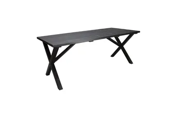 Utendørs møbelgruppe 190 cm Bord & 6 Levanto grå stoler Svart - Svart - Hagemøbler & utemiljø - Hagegruppe - Spisegrupper hage