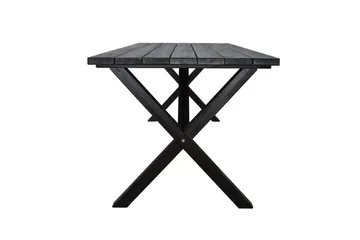 Utendørs møbelgruppe 190 cm Bord & 6 Levanto grå stoler Svart - Svart - Hagemøbler & utemiljø - Hagegruppe - Spisegrupper hage