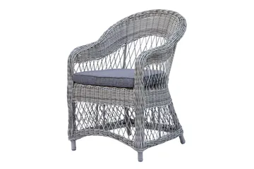 Utendørs møbelgruppe 190 cm Bord & 6 Merida grå stoler Brun - Brun - Hagemøbler & utemiljø - Hagegruppe - Spisegrupper hage