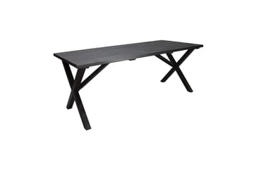 Utendørs møbelgruppe 190 cm Bord & 6 Merida grå stoler Svart - Svart - Hagemøbler & utemiljø - Hagegruppe - Spisegrupper hage