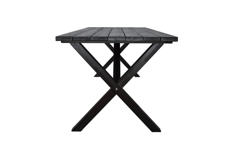 Utendørs møbelgruppe 190 cm Bord & 6 Merida grå stoler Svart - Svart - Hagemøbler & utemiljø - Hagegruppe - Spisegrupper hage