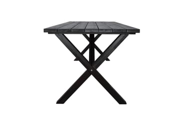 Utendørs møbelgruppe 190 cm Bord & 6 Merida naturlige stoler Svart - Svart - Hagemøbler & utemiljø - Hagegruppe - Spisegrupper hage