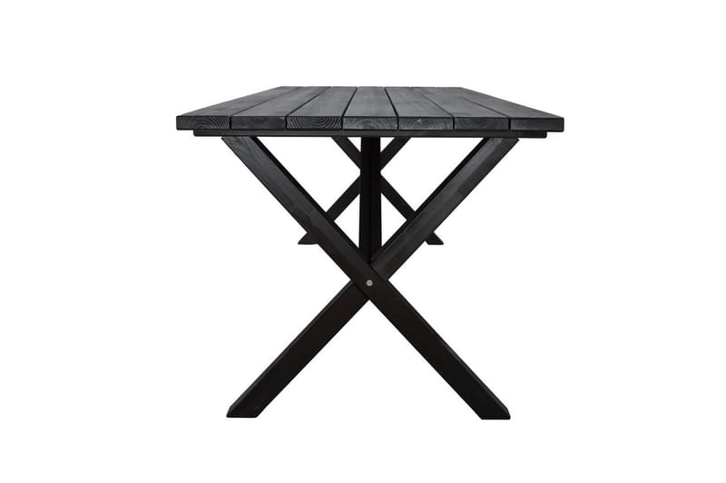 Utendørs møbelgruppe 190 cm Bord & 6 Merida naturlige stoler Svart - Svart - Hagemøbler & utemiljø - Hagegruppe - Spisegrupper hage