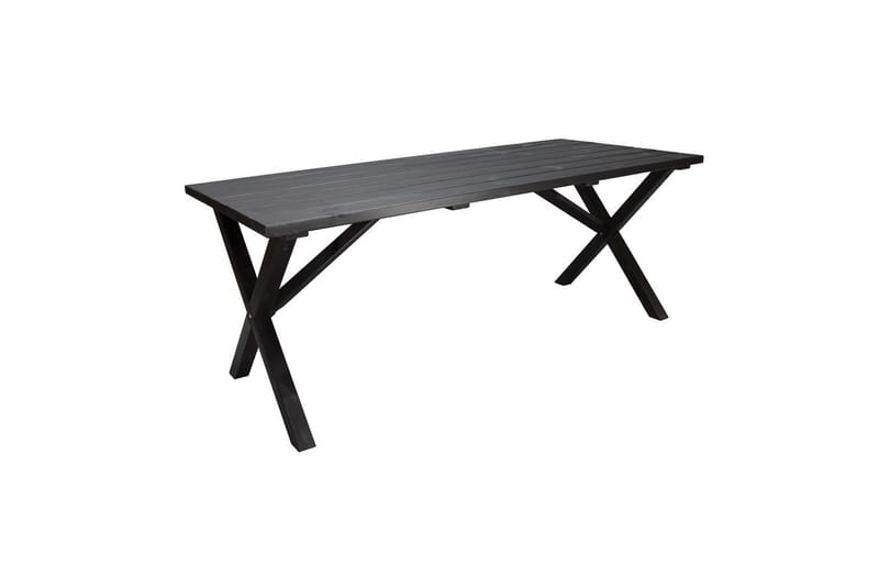 Utendørs møbelgruppe 190 cm Bord & 6 Merida naturlige stoler Svart - Svart - Hagemøbler & utemiljø - Hagegruppe - Spisegrupper hage