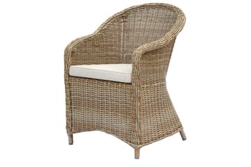 Utendørs møbelgruppe 220 cm bord 26 6 Belize naturstoler Brun - Brun - Hagemøbler & utemiljø - Hagegruppe - Spisegrupper hage