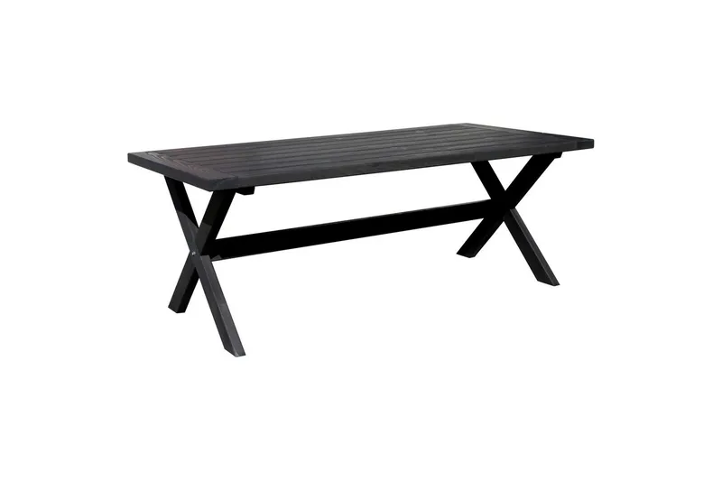 Utendørs møbelgruppe 220 cm bord 26 6 Belize naturstoler Svart - Svart - Hagemøbler & utemiljø - Hagegruppe - Spisegrupper hage