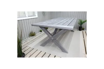 Utendørs møbelgruppe 220 cm bord 26 6 Levanto grå stoler Grå - Grå - Hagemøbler & utemiljø - Hagegruppe - Spisegrupper hage