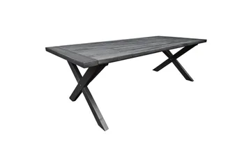Utendørs møbelgruppe 220 cm bord 26 6 Levanto grå stoler Grå - Grå - Hagemøbler & utemiljø - Hagegruppe - Spisegrupper hage