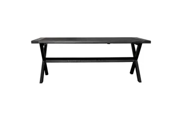 Utendørs møbelgruppe 220 cm bord 26 6 Levanto grå stoler Svart - Svart - Hagemøbler & utemiljø - Hagegruppe - Spisegrupper hage