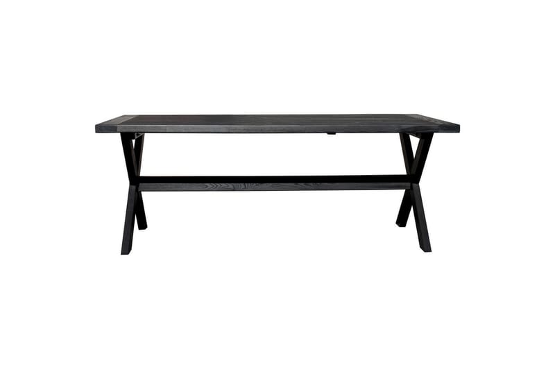Utendørs møbelgruppe 220 cm bord 26 6 Levanto grå stoler Svart - Svart - Hagemøbler & utemiljø - Hagegruppe - Spisegrupper hage