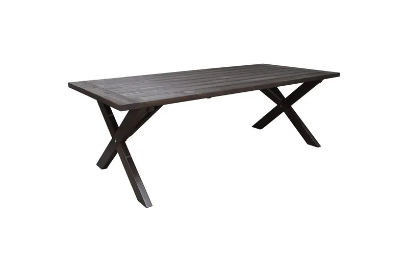 Utendørs møbelgruppe 220 cm bord 26 6 Merida grå stoler Brun, Brun