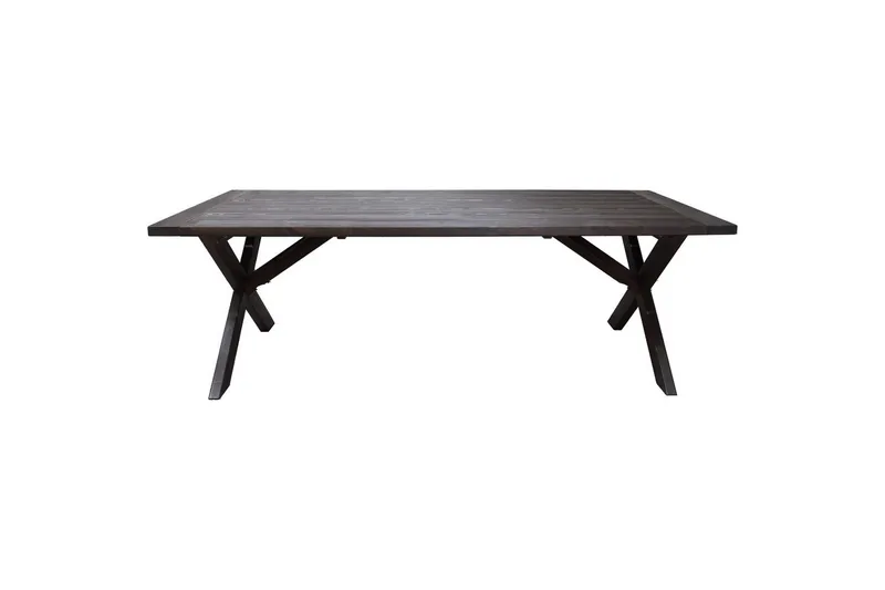 Utendørs møbelgruppe 220 cm bord 26 6 Merida grå stoler Brun - Brun - Hagemøbler & utemiljø - Hagegruppe - Spisegrupper hage