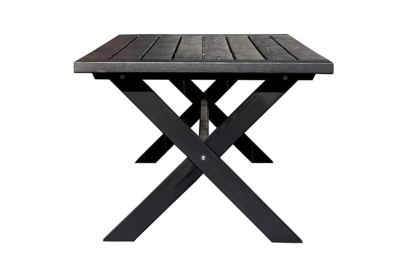 Utendørs møbelgruppe 220 cm bord 26 6 Merida grå stoler Svart - Svart - Hagemøbler & utemiljø - Hagegruppe - Spisegrupper hage