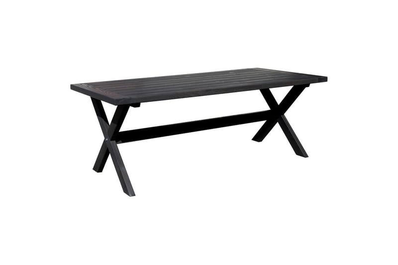 Utendørs møbelgruppe 220 cm bord 26 6 Merida grå stoler Svart - Svart - Hagemøbler & utemiljø - Hagegruppe - Spisegrupper hage