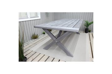 Utendørs møbelgruppe 220 cm bord 26 6 Merida naturstoler Grå - Grå - Hagemøbler & utemiljø - Hagegruppe - Spisegrupper hage