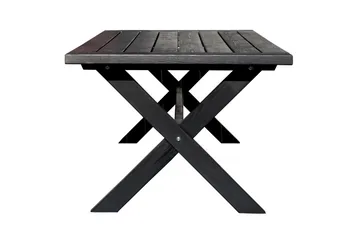 Utendørs møbelgruppe 220 cm bord 26 6 Merida naturstoler Svart - Svart - Hagemøbler & utemiljø - Hagegruppe - Spisegrupper hage