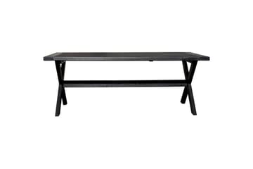 Utendørs møbelgruppe 220 cm bord 26 6 Merida naturstoler Svart - Svart - Hagemøbler & utemiljø - Hagegruppe - Spisegrupper hage