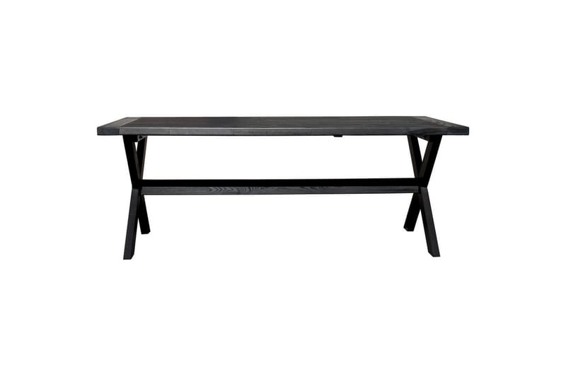 Utendørs møbelgruppe 220 cm bord 26 6 Merida naturstoler Svart - Svart - Hagemøbler & utemiljø - Hagegruppe - Spisegrupper hage