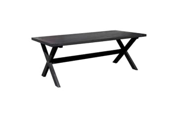 Utendørs møbelgruppe 220 cm bord 26 6 Merida naturstoler Svart - Svart - Hagemøbler & utemiljø - Hagegruppe - Spisegrupper hage