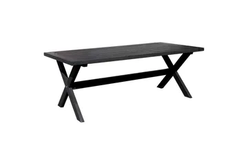 Utendørs møbelgruppe 220 cm bord 26 6 Merida naturstoler Svart - Svart - Hagemøbler & utemiljø - Hagegruppe - Spisegrupper hage