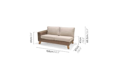 Utendørs møbelgruppe Lifestyle Garden Bahamas 2-seter venstre & høyre & hjørnestol & sofabord 100 - Hagemøbler & utemiljø - Hagegruppe - Sofagruppe utendørs