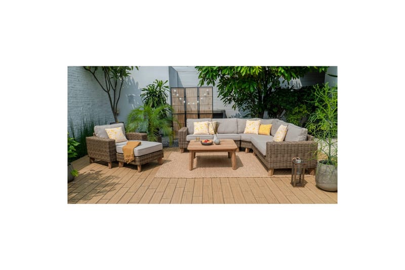 Utendørs møbelgruppe Lifestyle Garden Bahamas 2-seter venstre & høyre & hjørnestol & sofabord 100 - Hagemøbler & utemiljø - Hagegruppe - Sofagruppe utendørs