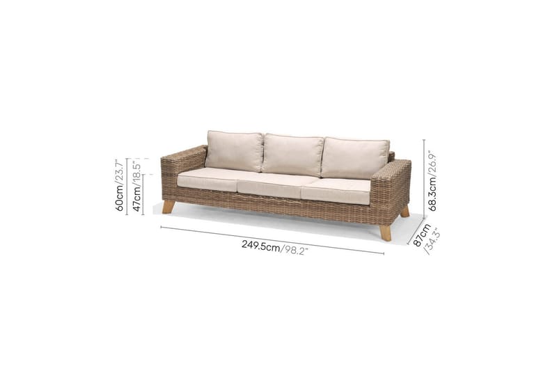 Utendørs møbelgruppe Lifestyle Garden Bahamas 2 x 3-seter & sofabord 110 - Hagemøbler & utemiljø - Hagegruppe - Sofagruppe utendørs