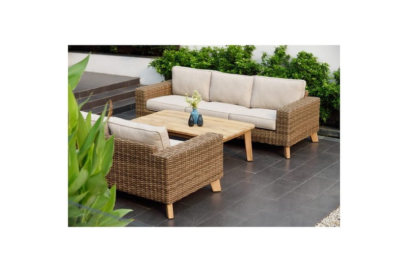 Utendørs møbelgruppe Lifestyle Garden Bahamas 2 x 3-seter & sofabord 110 - Hagemøbler & utemiljø - Hagegruppe - Sofagruppe utendørs